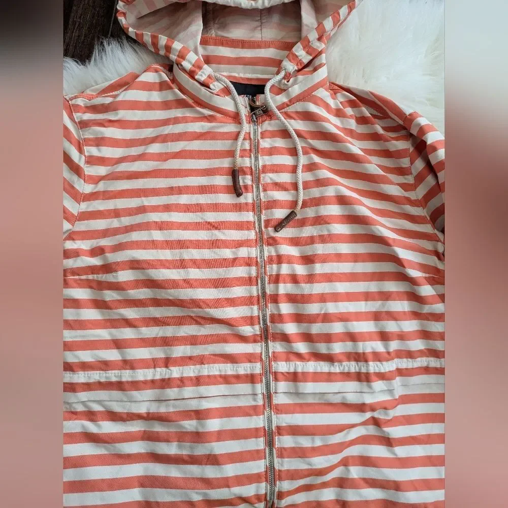 Lafayette 148 New York Joe Lightweight Spring Jacket Rose White Stripe M Medium